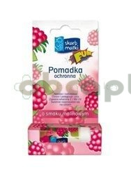 Skarb Matki, pomadka ochronna z filtrem UV, Girl, smak malinowy, 6,5 g 