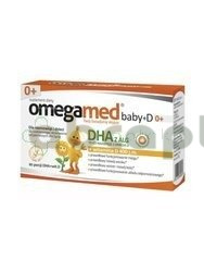Omegamed Baby + D 0+, DHA + witamina D dla niemowląt i dzieci, 60 kapsułek