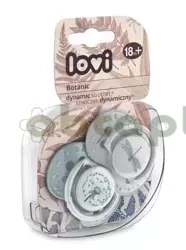 Lovi, smoczek silikonowy dynamiczny, Botanic Boy, 18 m+, 2 sztuki