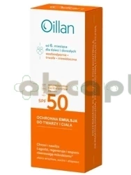 Oceanic Oillan Sun, Ochronna emulsja przeciwsłoneczna do twarzy i ciała z filtrem SPF50 do skóry wrażliwej, 100 ml