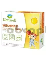 Naturell Witamina D dla dzieci, 60 tabletek do rozgryzania i żucia