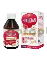 Solbetan Odporność, syrop, dla dzieci od 2 roku życia, smak malinowy, 150 ml 