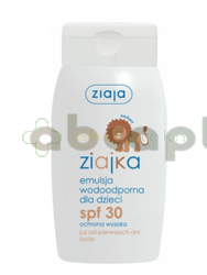 Ziaja Ziajka, emulsja wodoodporna dla dzieci, SPF 30, 125 ml