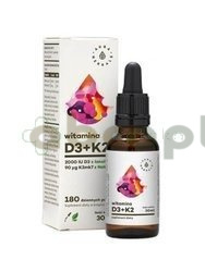 Aura Herbals, Witamina D3 2000 IU, K2mk7, krople, 30 ml