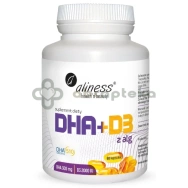 Aliness Omega DHA z alg + D3, 60 kapsułek