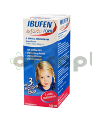 Ibufen dla dzieci forte, 200 mg/5 ml, zawiesina doustna o smaku malinowym, 100 ml