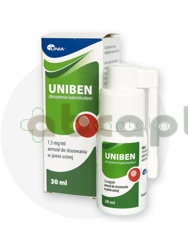 Uniben,1,5 mg / ml, aerozol do stosowania w jamie ustnej, 30 ml