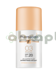 Pharmaceris F, delikatny fluid intensywnie kryjący, 03 Bronze, SPF 20, 30 ml