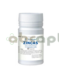 Zincas, 5,5 mg jonów cynku, 50 tabletek