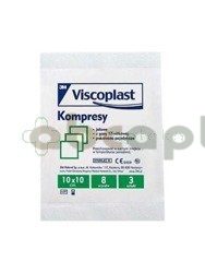 Viscoplast Jałowe kompresy gazowe 10 cm x 10 cm 3 sztuki