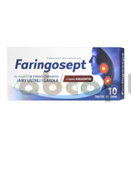 Faringosept, 10 mg, smak kakaowy, 10 tabletek do ssania