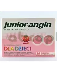 Junior-angin, tabletki do ssania o smaku truskawkowym, 36 sztuk | DATA WAŻNOŚCI 31.07.2026