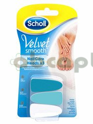 Scholl, Velvet Smooth, 3 wymienne nasadki do Elektronicznego systemu do pielęgnacji paznokci 