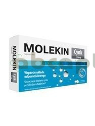 Molekin Cynk 15 mg, 30 tabletek powlekanych | DATA WAŻNOŚCI 31.12.2026