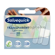 Salvequick Transparent Aloe Vera, przezroczyste plastry z opatrunkiem, 20 sztuk