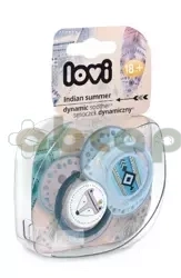 Lovi, smoczek silikonowy dynamiczny, Indian Summer Boy, 18 m+, 2 sztuki