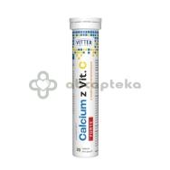 Calcium forte z witaminą C, o smaku pomarańczowym, VITTER BLUE, 20 tabletek musujących