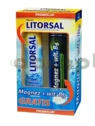 Zdrovit Litorsal, 24 tabletki musujące + Magnez z Witaminą B6, 24 tabletki musujące