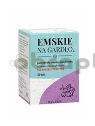 Tabletki Emskie na gardło 30 pastylek do ssania o smaku czarnej porzeczki 