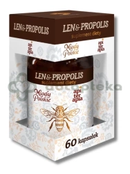 Miody Polskie Len mielony z propolisem, 60 kapsułek