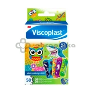 Viscoplast, zestaw plastrów dla dzieci, różne wzory, 50 sztuk