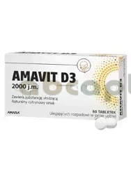 Amavit D3 2000 j.m., 60 tabletek ulegających rozpadowi w jamie ustnej | DATA WAŻNOŚCI 30.09.2025