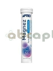 Magnez Forte Extra z Witaminą B6, smak cytrynowy APTEO, 20 tabletek musujących