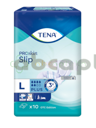 TENA Slip ProSkin Plus, Pieluchomajtki rozmiar L, 10 szt