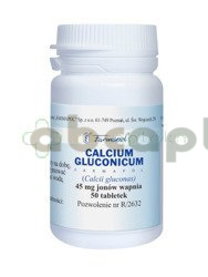 Calcium gluconicum 500 mg 50 tabletek