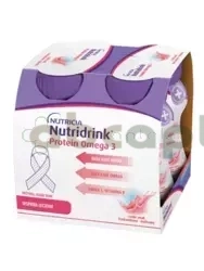 Nutridrink Protein Omega 3, smak truskawkowo-malinowy, 4 x 125 ml, | DATA WAŻNOŚCI 11.10.2025
