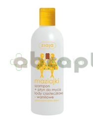 Ziaja Maziajki, szampon + płyn do mycia dla dzieci, lody ciasteczkowo-waniliowe, 300 ml
