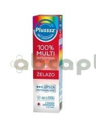 Plusssz 100% Multiwitamina + Żelazo, smak wiśnia-pomarańcza, 20 tabletek musujących