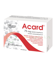 Acard,  75 mg, 120 tabletek dojelitowych