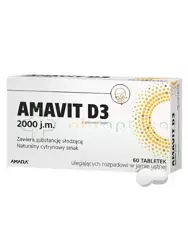 Amavit D3 2000 j.m., 60 tabletek ulegających rozpadowi w jamie ustnej