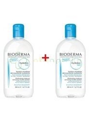 BIODERMA HYDRABIO H2O, Nawilżający płyn micelarny do oczyszczania twarzy i zmywania makijażu, Zestaw, 500 ml + 500 ml