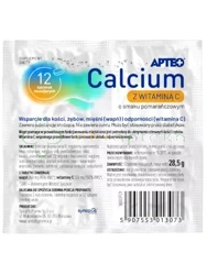 Calcium z witaminą C o smaku pomarańczowym (w folii) APTEO,    12 tabletek musujących