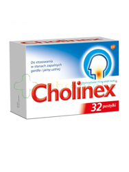 Cholinex, 150 mg, 32 pastylki | DATA WAŻNOŚCI 30.09.2024