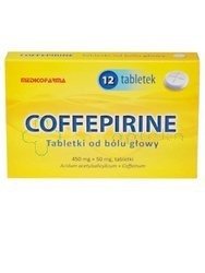Coffepirine, tabletki od bólu głowy, 450 mg + 50 mg, 12 tabletek
