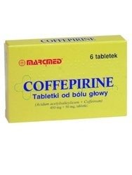Coffepirine tabletki od bólu głowy, 450 mg + 50 mg, 6 tabletek