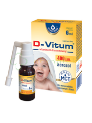 D-Vitum 400 j.m.,witamina D dla niemowląt, aerozol, 6 ml
