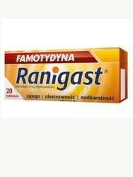 Famotydyna Ranigast 20 mg, 20 tabletek