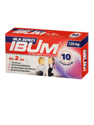 Ibum dla dzieci, 125 mg, czopki dla dzieci od 2. roku życia, 10 sztuk
