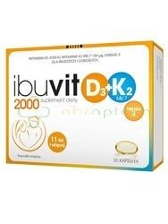 Ibuvit D3 2000 + K2 MK-7 Omega 3, dla dzieci powyżej 11 roku życia oraz dorosłych, 30 kapsułek