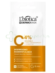 L'biotica, Dermomask, ekspresowo rozświetlająca maska z witaminą C, 8 ml