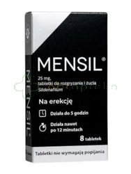 Mensil, 25 mg, tabletki do rozgryzania i żucia, 8 tabletki