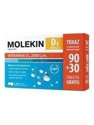 Molekin D3 2 000 j.m., 120 tabletek, DATA WAŻNOŚCI 29.02.2024 