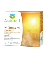 Naturell Witamina D3 + K2 MK-7, 60 tabletek do ssania