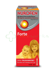Nurofen Forte, 40mg/ml, zawiesina doustna dla dzieci, smak truskawkowy, 150 ml
