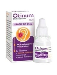 Otinum, 20%, krople do uszu, 10 g