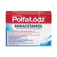 Paracetamol 500 mg /Polfa-Łódź, 50 tabletek, DATA WAŻNOŚCI 31.07.2024